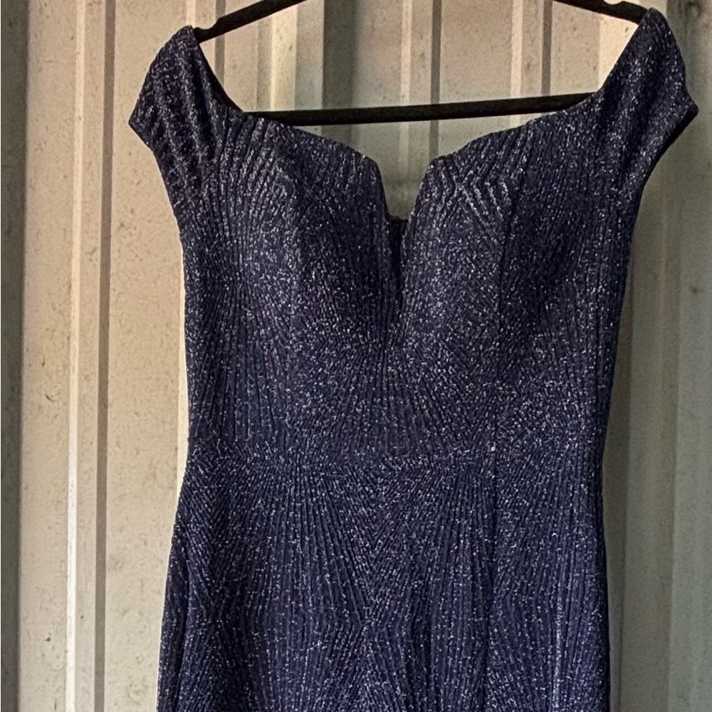 Vince Camuto Navy Blue Sparkling Formal Dress